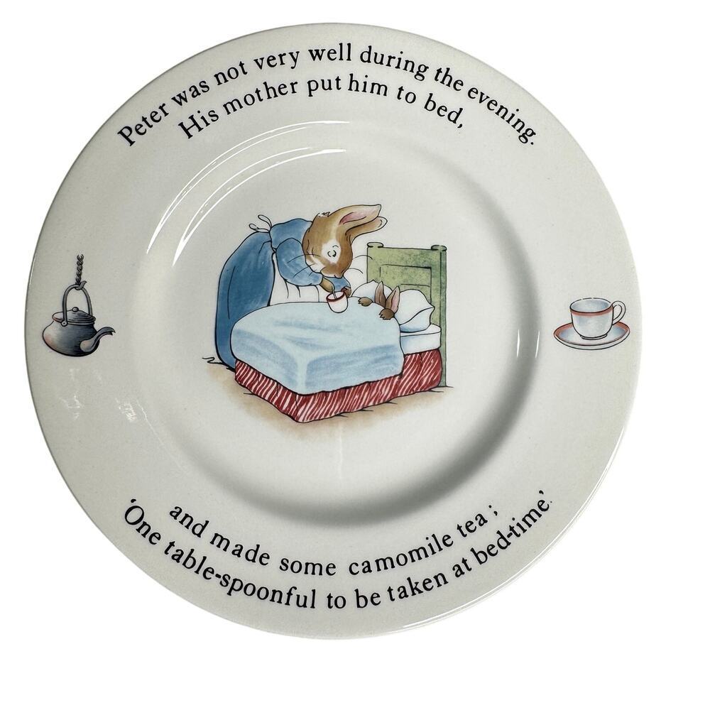 Wedgwood Peter Rabbit Beatrix Potter 7" Nursery Plate England Vintage